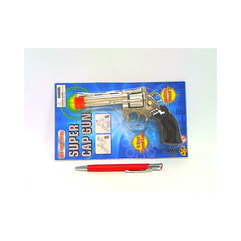 Pistolet metalowy na spłonkę blister 88363 83631