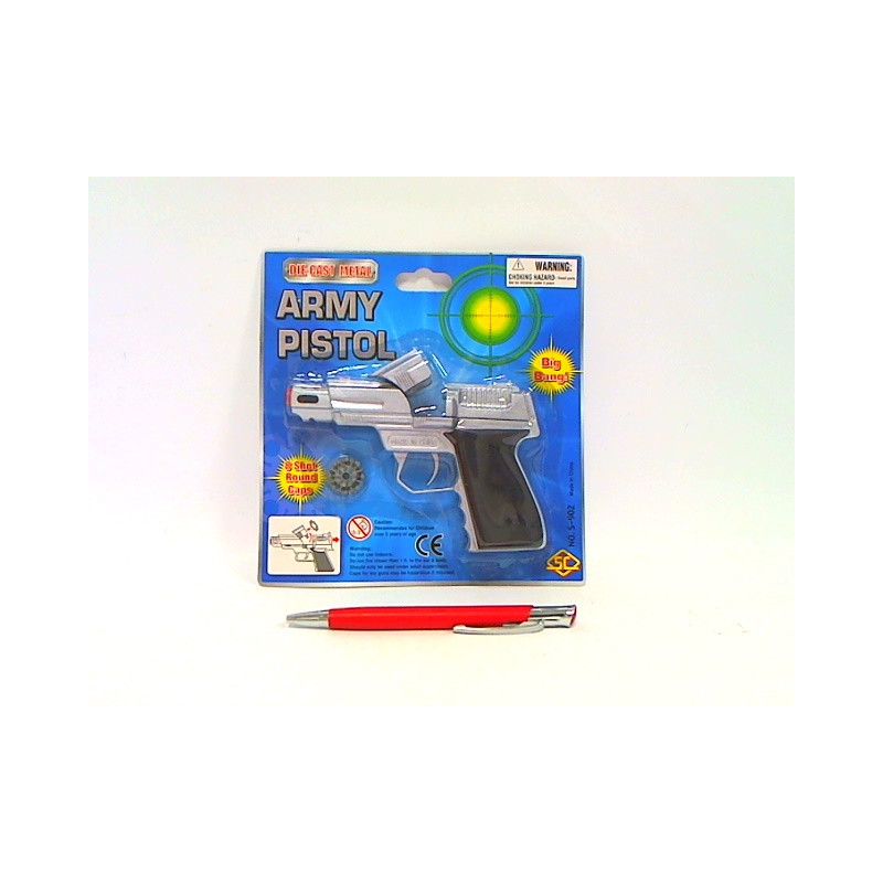 Pistolet metalowy na spłonkę blister 88366 83662