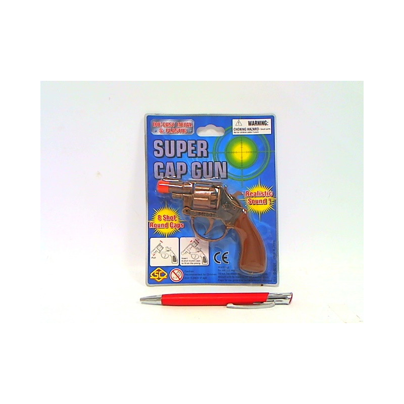 Pistolet metalowy na spłonkę blister 88367 83679