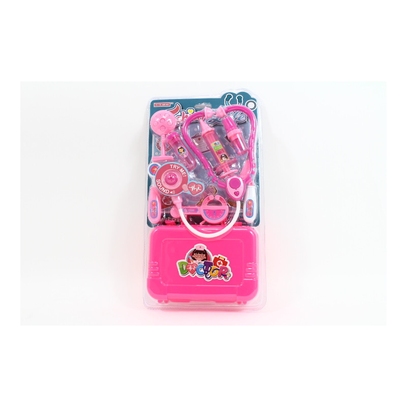 Zestaw lekarza z walizką różowy 58918 09387
