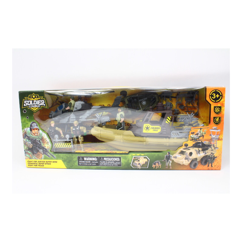 Zestaw wojskowy+łódź+helikopter ABC11-125 01701