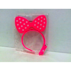  Opaska świecąca kokarda różowa 1000020