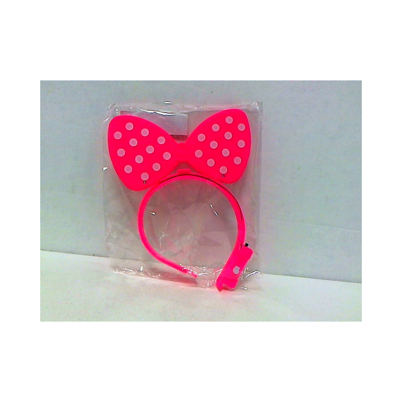  Opaska świecąca kokarda różowa 1000020