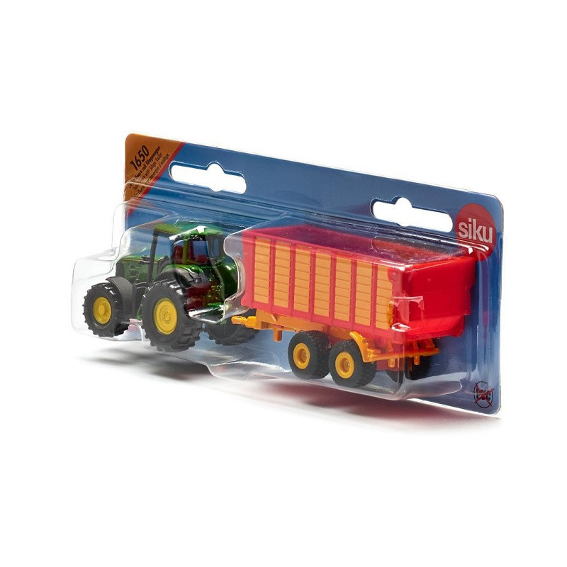 SIKU 16 Traktor John Deere z przyczepą Silage 1650