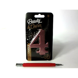 Świeczka B_C Cyfra4 metróż-złot 8cm PF-SCRZ4 24736