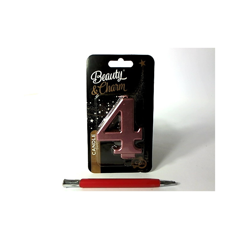 Świeczka B_C Cyfra4 metróż-złot 8cm PF-SCRZ4 24736