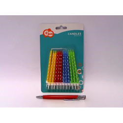 Świeczki urodz.24/24 Grochy kolorowe PF-SGKO 13266