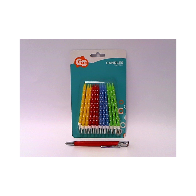 Świeczki urodz.24/24 Grochy kolorowe PF-SGKO 13266