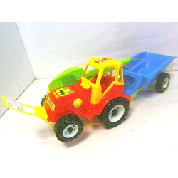 Traktor z przyczepą + łopatka i grabki 398 50398