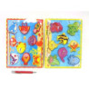 Drewniane puzzle magnet.z wędką i rybkami 02988