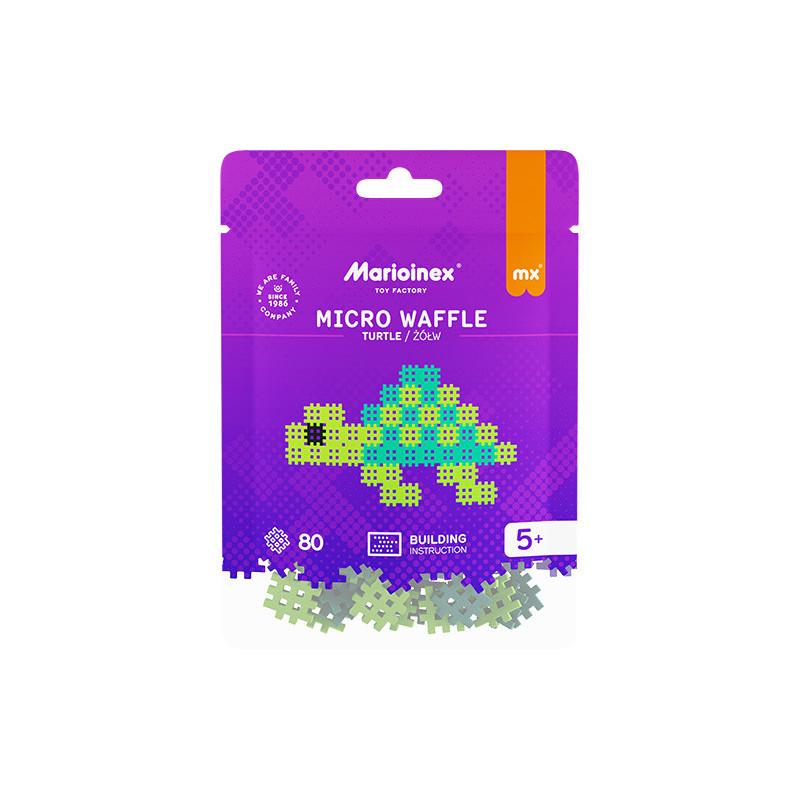  Klocki micro waffle 80el Żółw 02998
