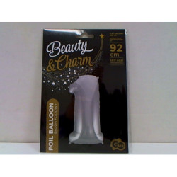 Balon foliowy B_C Cyfra1 sreb.92cm FG-S85S1 40318