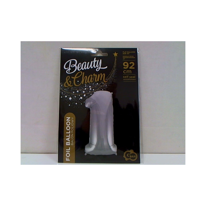 Balon foliowy B_C Cyfra1 sreb.92cm FG-S85S1 40318