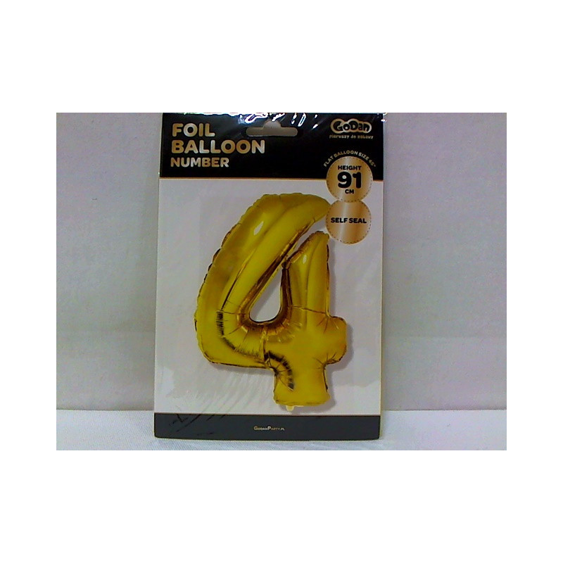 Balon foliowy B_C Cyfra4 złota 92cm FG-C85Z4 32986