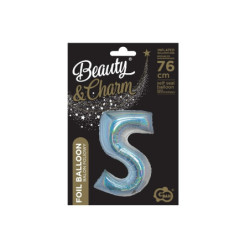 Balon foliowy B_C Cyfra5 hologr sreb CH-BHS5 44789