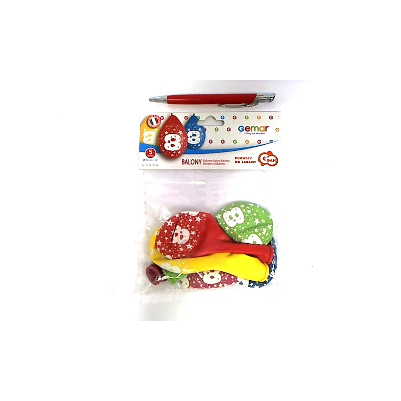 Balony 12" z nadr."8"pastel wisz.A5 GS110/8W 18562