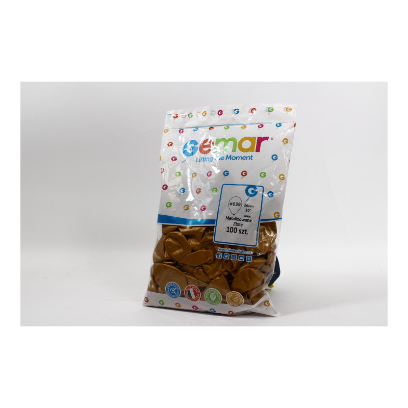 Balony GM90 metal 10" złoty A100 GM90/39 93919