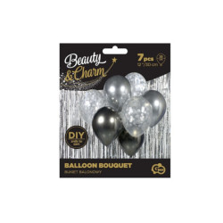 Bukiet balon.B_C srebro-grafit A7 BB-SRG7 35381