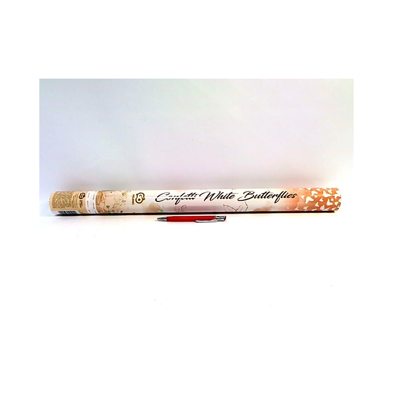 Konfetti pneumat.Białe motylki 60cm 04929