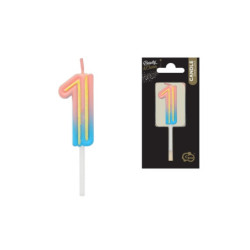 Świeczka Cyfra1 B_C neon 7C-SCN1 62066