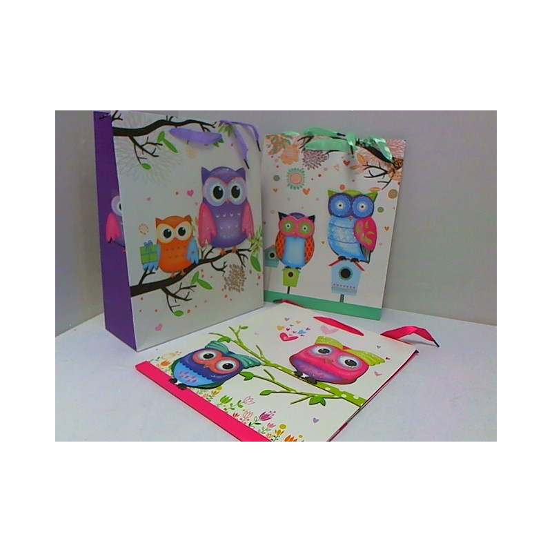 Torebka prezentowa sówki 26x32 /12 1014A 09758