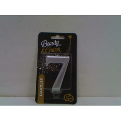 Świeczka B_C Cyfra7 metal srebro 8cm PF-SCS7 24590