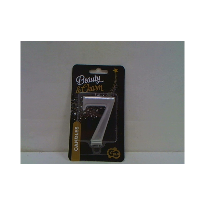 Świeczka B_C Cyfra7 metal srebro 8cm PF-SCS7 24590