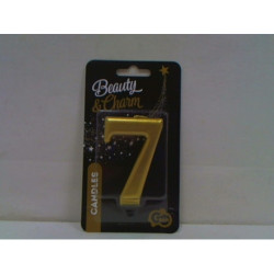 Świeczka B_C Cyfra7 metal złota 8cm PF-SCZ7 24392