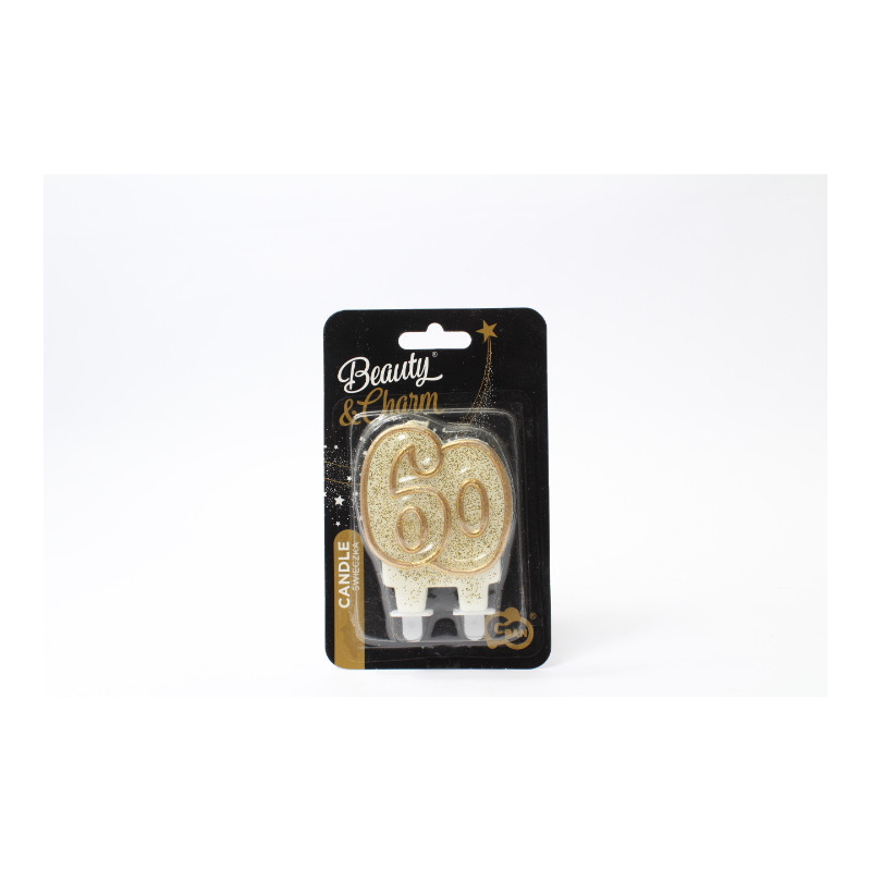 Świeczka B_C złoty kont.Cyferka60 PF-SCZK60 31217