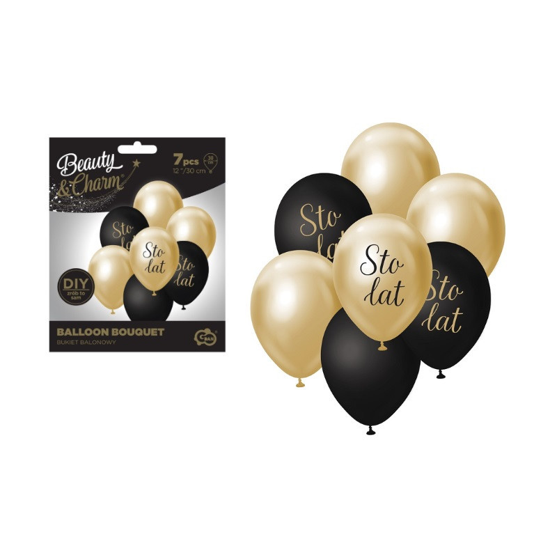 Bukiet balon.B_C j.zło-czarStoLat A7 BB-SLP7 99581