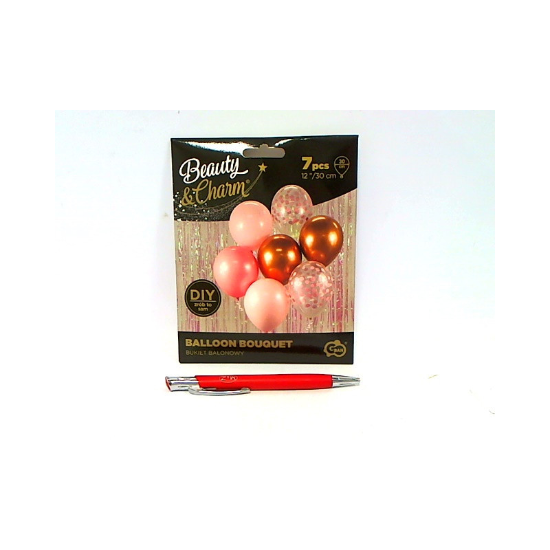 Bukiet balon.B_C róż-miedź A7 BB-RMD7 49081