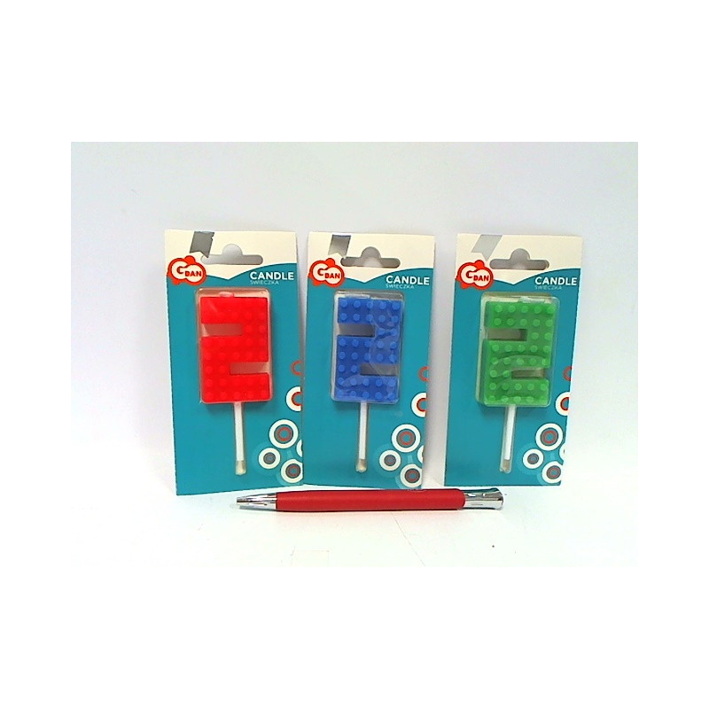 Świeczka urodzin.Klocki Cyfra2 5,5cm 7C-SUK2 32731