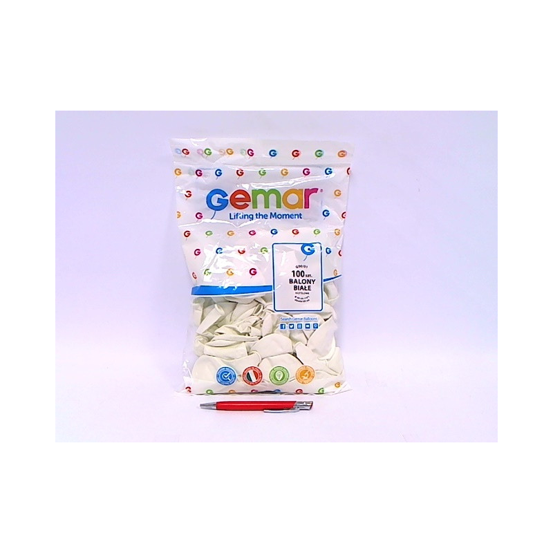 Balony G90 pastel 10" biały A100 G90/01 90116