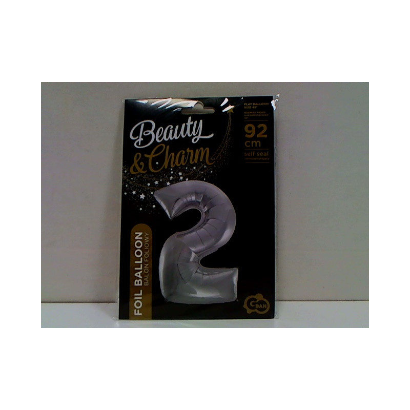 Balon foliowy B_C Cyfra2 sreb.92cm FG-S85S2 40325