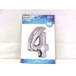 Balon foliowy B_C Cyfra4 sreb.92cm FG-C85S4 40349