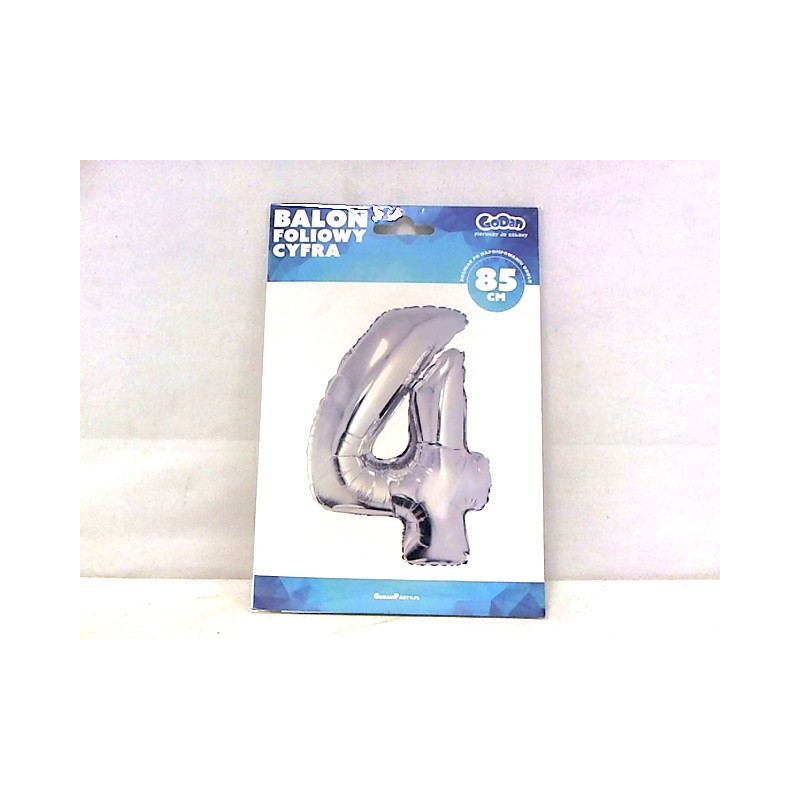 Balon foliowy B_C Cyfra4 sreb.92cm FG-C85S4 40349