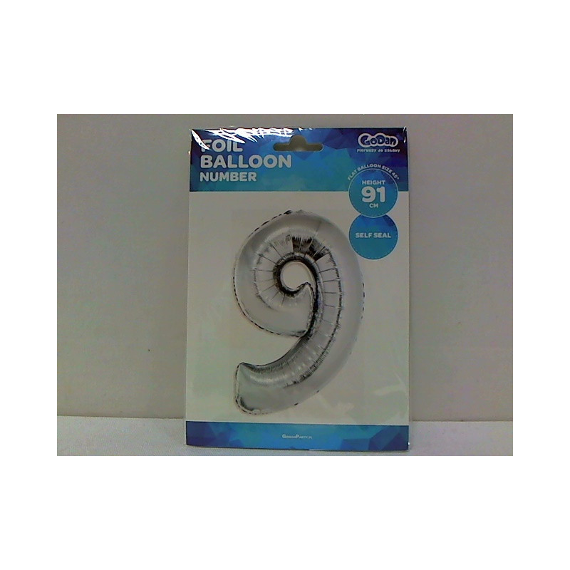 Balon foliowy B_C Cyfra9 sreb.92cm FG-S85S9 40394