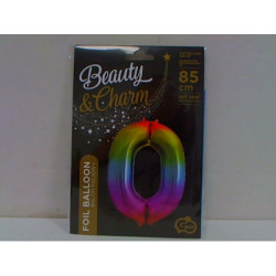 Balon foliowy Cyfra0 tęczowy 85cm HS-C34T0 20257