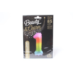 Balon foliowy Cyfra1 tęczowy 85cm HS-C34T1 20271