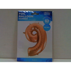 Balon foliowy Cyfra9 róż+zł 92cm HS-C45RZ9 06404