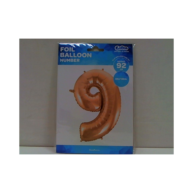 Balon foliowy Cyfra9 róż+zł 92cm HS-C45RZ9 06404