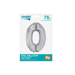 Balon foliowy Smart Cyfra0 sreb.76cm CH-SSR0 45069