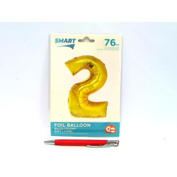 Balon foliowy Smart Cyfra2 złota76cm CH-SZL2 45472