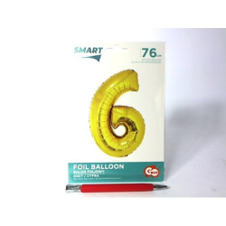 Balon foliowy Smart Cyfra6 złota76cm CH-SZL6 45557