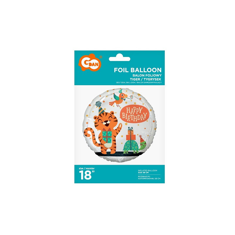  Balon fol.18" Tygrysek H B-day FG-OBTG 49388