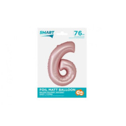 Balon fol Smart Cyfra6 j.róż mat76cm CH-SJR6 59134
