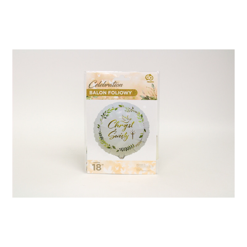 Balon fol.ChrzestŚwięty gołąb/krzyż  FG-OCGK 60536