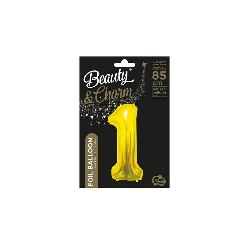 Balon folia B_C Cyfra1 złota 85cm CH-HZL1 80909