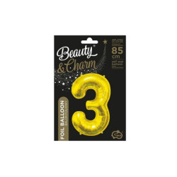 Balon folia B_C Cyfra3 złota 85cm CH-HZL3 80947