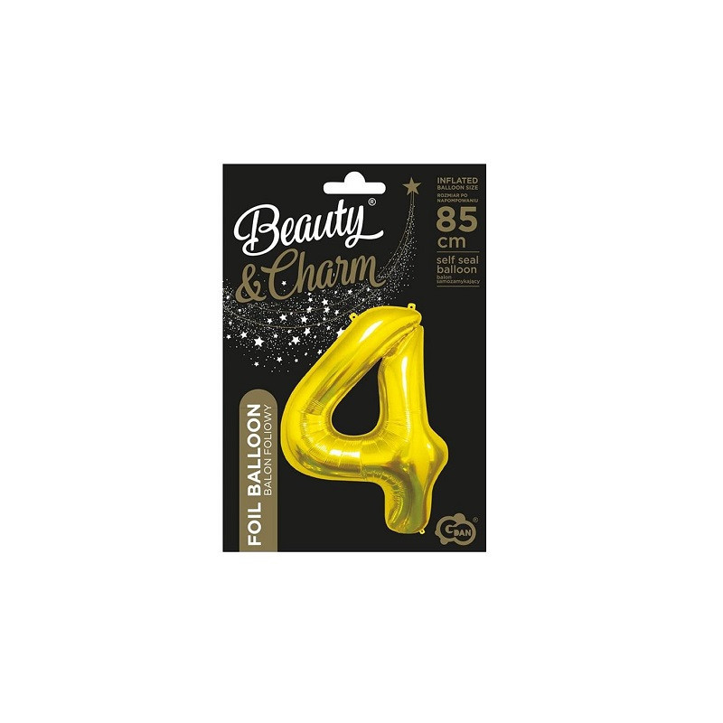 Balon folia B_C Cyfra4 złota 85cm CH-HZL4 80961